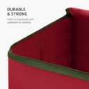 ZOBER Christmas Ornament Storage Box - Stores 64 3" Ornaments, With Dividers - Ornament Organizer Storage Box, Durable Christmas Containers Holder, Dual Zipper - Red