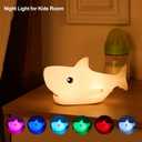 ZKLiLi Shark Night Light,Rechargeable Cute Squishy Lamp for Boys Girls Gifts Night Lights Teens Nursery Touch Room Decor Gifts