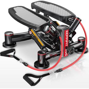 KeppiFitness Steppers for Exercise at Home, Stair Stepper with Resistance Bands for Home Cardio Exercise - FITSTEP Series