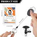 5 Set Badge Holder Retractable Clip Heavy Duty Badge Reel with Acrylic Clear Vertical ID Card Badge Holders for Work Office Nurse Teacher Student