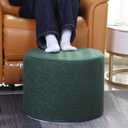 Asuprui Supportive Boucle Pouf Ottoman and Foot Rest Elevate Your Living Room Decor with Lightweight Pouf Filler Modern Foam Stuffed Poof Perfect to Rest Your Feet Moss Green