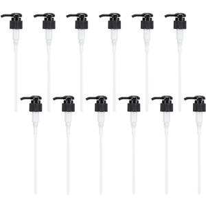 BENECREAT 12 Pcs Black Plastic Dispensing Pumps, 24/410 Universal Soap Dispenser Pump, Round Replacement Pump for Liquid Dispensing