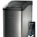 Freezimer Nugget Ice Maker Countertop WiFi Integrated | Portable Sonic Ice Machine For Home | Soft Pebble Ice Makers Self Cleaning | Chewable Pellet Ice Cube Maker | 40lbs/24h Ink Black