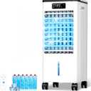 Evaporative Air Cooler, 3-IN-1 Portable Air Conditioners, Swamp Cooler, 3 Speeds & 4 Modes, 2-Gal Water Tank for Cooling, 16 FT/S Remote Control, Windowless Air Conditioner for Indoors Use