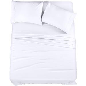 Utopia Bedding Full Sheet Set – 4 Piece Bed Sheets for Full Size Bed, Soft and Breathable Microfiber, Includes 1 Fitted Sheet, 1 Flat Sheet and 2 Pillowcases (White)