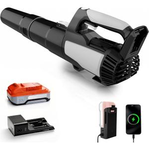 Leaf Blower Cordless with 2.0Ah Battery & Fast Charger, Brushless Motor