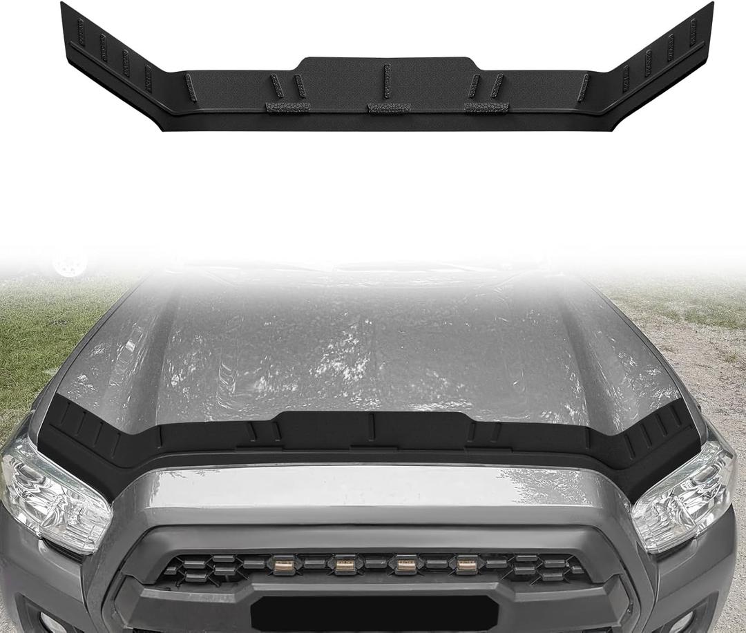 TripleAliners Hood Deflector Protector Compatible with 2016-2023 Toyota Tacoma Accessories Hood Protector TPE Bug Deflector Shield Replacement