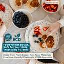 4 x Nook Theory 4 Pack Reusable Bamboo Plates - Non-Toxic Toddler and Kids Plate, Dishwasher Safe, Not Microwavable Dinnerware (Pop 10")