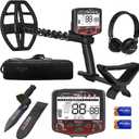 DR.TEK Metal Detector for Adults, Professional Higher Accuracy Metal Detector Kit with Advanced Ground Balance, 5 Modes, 12" Double-D Waterproof Coil, Gold Detector for Beach Hunting