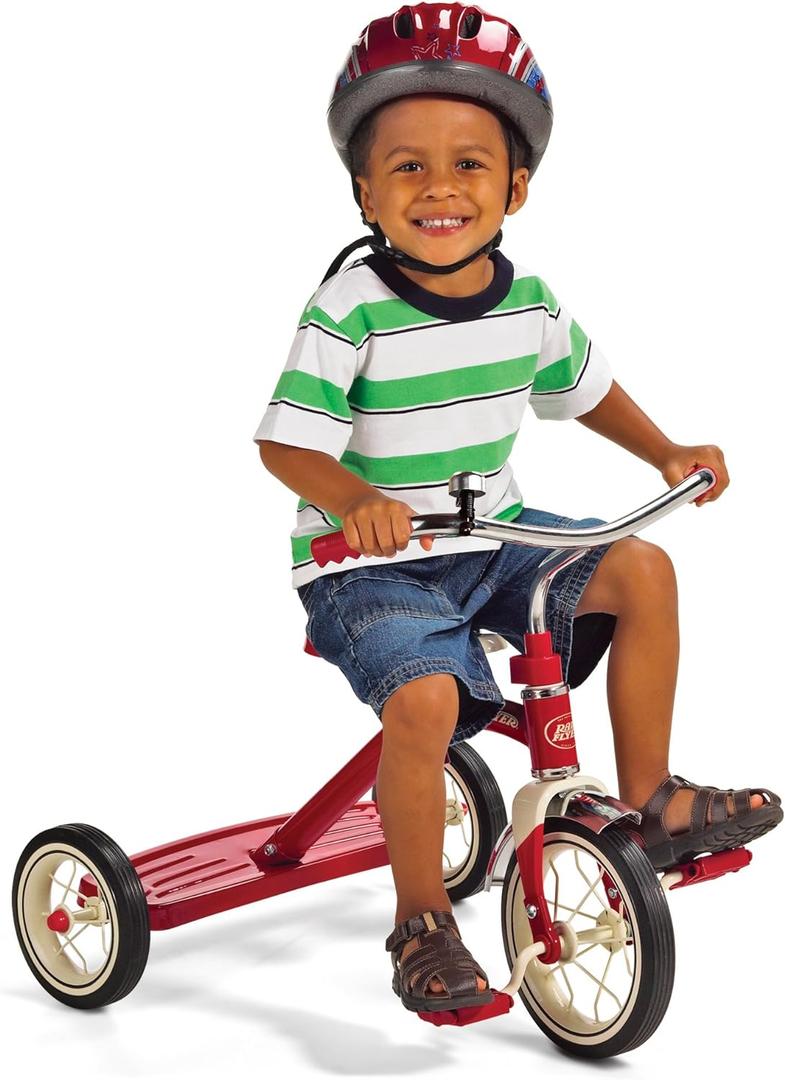 Radio Flyer Classic 10 Inch Toddler Tricycle with Rubber Tires and Steel Frame, Red