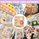 Tatiwoo 15.4" Foldable Blocking Board, Large Blocking Board for Crocheting Knitting with 30 Pcs Pin/Peg, Granny Square Blocking Boards for Wooden Knitting Blocking Board Crochet Projects