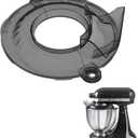 Pouring Shield for KitchenAid Tilt Head 4.5-5 QT (for Stainless Steel Bowls Only), for Kitchen aid Accessories and Attachments, Fully Enclosed Foldable Lid Mixer Bowl Cover, Not For Bowl Lift (Black)