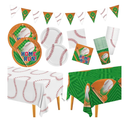 Baseball Party Supplies Kit for 24 - Complete with Dinner & Dessert Plates, Napkins, Cups, Banner & Tablecloth Baseball Birthday & Gameday Celebrations，Baseball Party Decorations & Favors