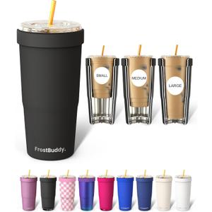 Frost Buddy Togo Buddy | 30 oz Stainless Steel Vacuum Insulated Tumbler | To Go Coffee Cup  Iced Coffee Cups, Iced Coffee Sleeve, Travel Mug, Thermal Cup for Hot & Cold Drinks, Dunkin Cup (Black) | Vacuum Insulated, Thermal Mug, Hot and Cold Drinks, Dunkin Cup