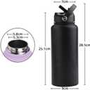 HYDRA FLASK Double Walled Insulated Water Bottle with Straw - 32 oz BPA Free Stainless Steel Water Bottle with Leak Proof Lid for Gym, Sports, Travel, & School, Keep Cold for 24H & Hot for 12H