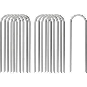 AAGUT 100x Metal Garden Stakes Tent Drip Line Irrigation Stakes,12 Inch Round Top Yard Chicken Wire Staples,Soaker Hose Tubing Spikes Landscape Fabric Staples, Sod Fence Lawn Ground Weed Barrier Pins
