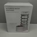 RIZZARI Large Water Dispenser for Dogs: 9L Automatic Stainless Steel Gravity Raised Pet Feeder with Specialized Brush and Triple Filter for Senior Pet Dogs with Neck Pain Garage Living Room (White)