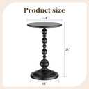 Side Table - Small Round Metal Accent Table for Living Room, Bedroom, Office - Modern Matte Black Pedestal Coffee Table for Small Spaces - 21" Height, Compact Drink Table for Sofa, Corners