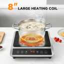 AMZCHEF 1800W Induction Cooktop Commercial: Large 8" Heating Coil Induction Burner with 20 Power & Temperature Levels, Induction Hot Plate with 4 Smart Functions, Induction Stove for Home & Commercial