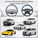 Steering Wheel Covers, 3PCs Carbon Fiber Anti-Skid Clip on Car Steering Wheel Cover Protector Universal for Most Car Wheel, Black