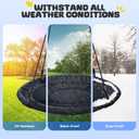 Trekassy 700lb 40 Inch Saucer Tree Swing for Kids Adults Outdoor 900D Oxford Waterproof with 2pcs Tree Hanging Straps, Steel Frame and Adjustable Ropes Black