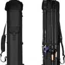Wowelife Fishing Rod Carrier - Pole Bag Reel Organizer Case Storage for Gear, Travel - Gifts for Men, Family (Black)