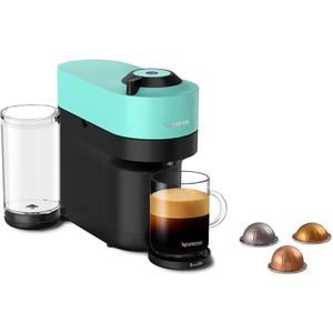 Nespresso Vertuo Pop+ Coffee and Espresso Maker by Breville with Milk Frother, Aqua Mint