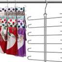 Scarf Hanger 2 Pack Scarf Hangers for Closet Organizer,6 Tiers Metal Space Saving Hanger with 360 Degree Hook,Mult Function Closet Organization for Scarves,Tank Top,Leggings
