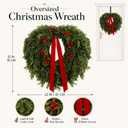 Suncalla 32''Christmas Wreath for Front Door Artificial Cedar Winter Wreath