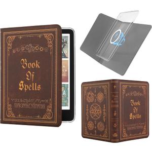 Magnetic Detachable Book Cover Case for 7" Kindle Paperwhite 12th Gen 2024 and Kindle Colorsoft Signature Edition, Slim PU Leather Case with Auto Wake/Sleep (Brown Magic)