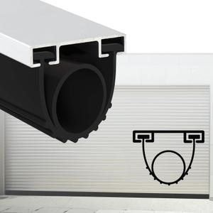 Gaahing Heavy Duty Garage Door Bottom Seal Strip with Pre-drilled Aluminum Track Retainer Base Kit, Universal Weather Stripping Combination, Impact Buffer Sealing Weatherstrip (9.8FT, Black)