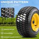 YITAMOTOR 16x6.50-8 Tubeless Lawn Mower Tires & Wheels Assemblies, 16x6.5-8 TL/Offset Hub
