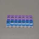 EZY DOSE Weekly AM/PM Pill Organizer, 7-Day Vitamin Container and Daily Medication Box with Large Pop-Out Compartments, 2 Times a Day Pill Holder, Blue and Purple Lids, Travel-Friendly Design