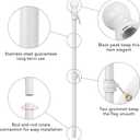 Yeesun Flag Pole,6FT American Flag Pole & Bracket-Flagpoles for 3 x 5 Flags Holder for House Porch & Outdoor,Tangle Free and Wall Mount Flag Pole Kit (Without Flag, White)