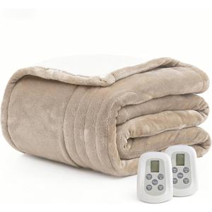 Heated Blanket Electric Blanket Queen Size 84"x90" Fast Heating Electric Blanket with Dual Control 10 Heat Levels & 10 Hours Auto-Off Overheat Protection Cozy Soft Flannel Heated Throw Blanket