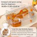 8-in-1 Dwarf Hamster Cage, No Assembly Full Transparent, Small Desktop/Breeding/Nursery Cage, 16.93×11.81×9.45 in, Fits Small Space/Kid’s Room, for Dwarf & Baby Hamsters