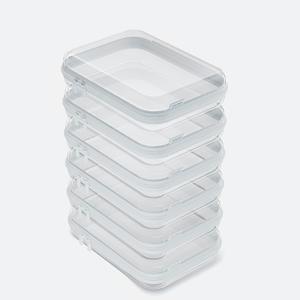 CoiiJoii 6PCS Clear Hard Shell Zipper Case,Portable Cosmetic Bag with Zipper,Kid's Toy Storage Organizer Bins,Hard Plastic Case,Clear Bags for Organizing (White)