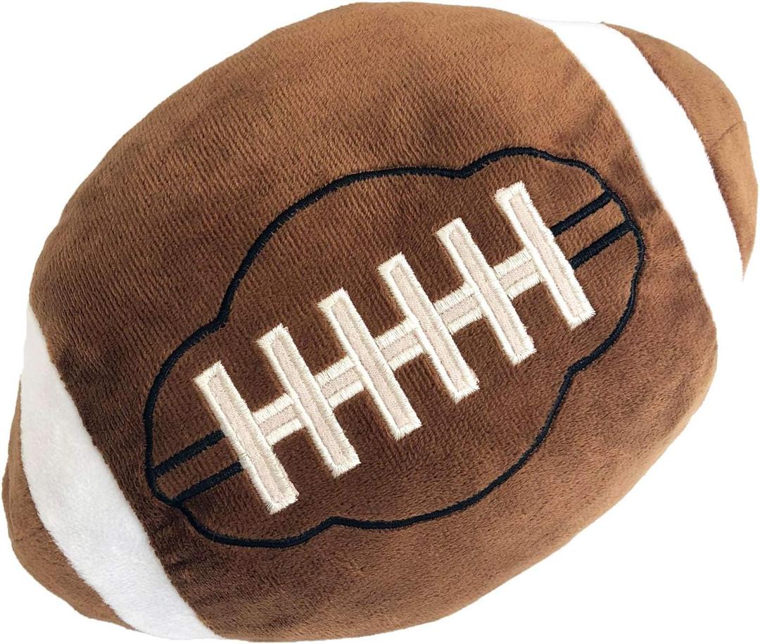 CHORONMO Football Plush Pillow Fluffy Durable Football Pillows Stuffed Football Throw Pillow Soft Sports Ball Interactive Football Creative Room Decor Birthday Party Gift for Kids 11 Inches