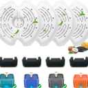 4 Pack Cat Water Fountain Filters with 4 Sponges, Pet Replacement Filters for 67oz/2L Pet Drinking Fountain Dog Water Dispenser