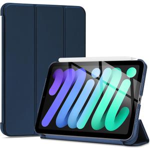 ProCase Smart Case for iPad mini 7 A17 Pro 2024/iPad Mini 6 2021 8.3 Inch iPad mini 7th/6th Gen Case, Hard Back Cover for iPad mini 8.3" 7th Gen A2995/A2996/A2993/6th Gen A2567 A2568 A2569 -Oceanblue