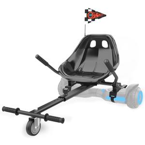 Go Kart Seat Attachment for Self-Balancing Scooter  Adjustable Frame Fits 6.5", 8", 10" Balance Boards, Easy Install, Safe & Fun Ride for Kids and Adults, Ideal for Gifts (Classic Black)