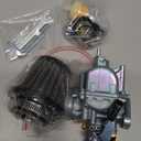 VM22 26mm Carburetor Carb Kit fit for Performance Intake Pipe Mainfold Air Filter Fit For Predator 212cc GX160 Honda GX200 CT200U 196cc KT196 Clones Moto Go Kart Mini Bike Race Kart (Black) (with Metal wire mesh)