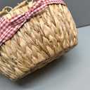 Large Picnic Basket with Handles, Handwoven Water Hyacinth with Removable and Washable Lining, Oval Basket for Camping, Outdoor, Gift, Home Decor, Red