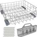Upgraded WD28X34744 WD28X26099 Dishwasher Lower Rack Assembly & WD28X10128 Silverware Basket Compatible with GE Dishwashers. Replacement number WD28X10346, WD28X22506, WD28X22696, WD28X24396 etc