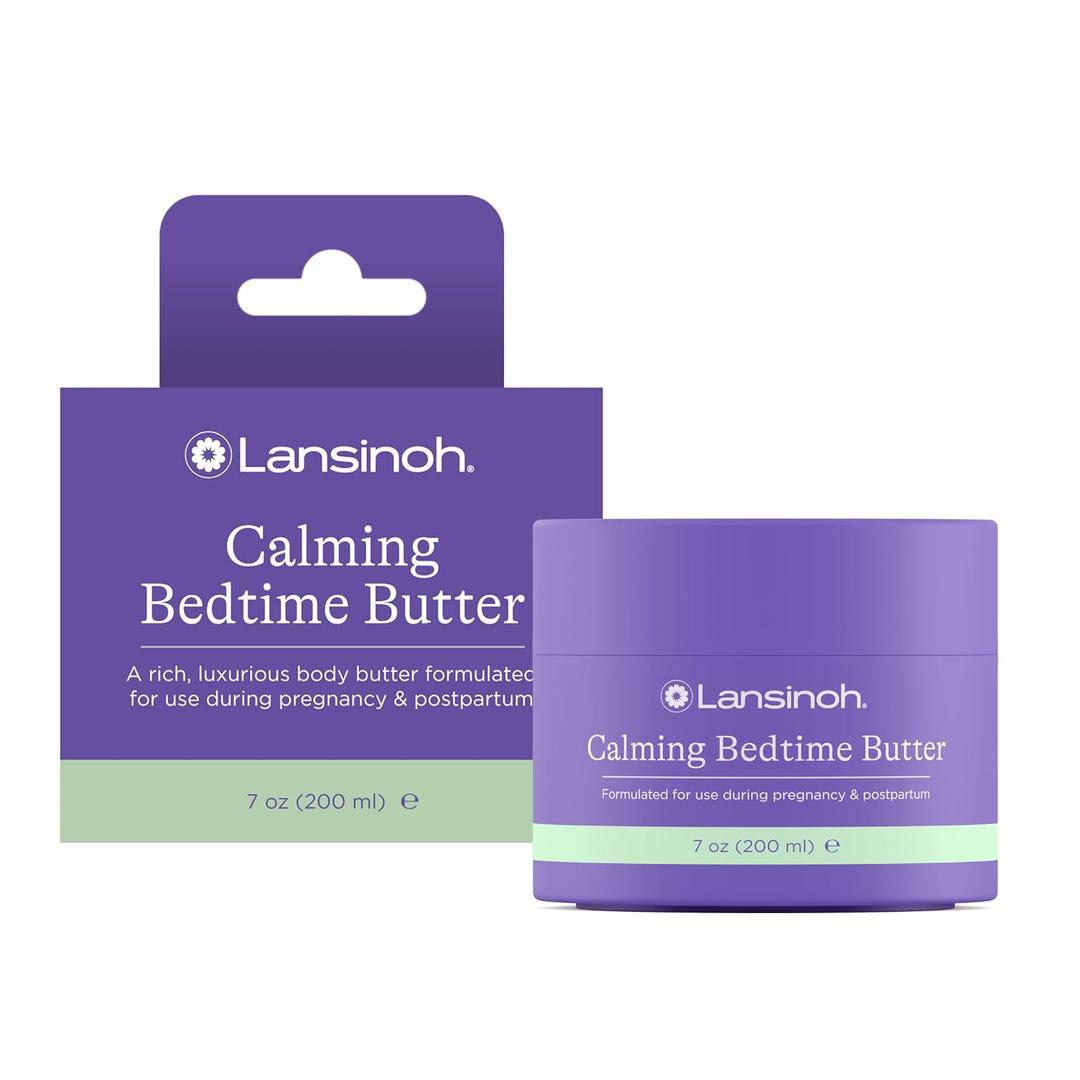 Lansinoh Magnesium Bedtime Butter Body Lotion for Pregnant Moms, Calm Magnesium Lotion for Aching Muscles, Lotion for Women & Soothing Massage, Promote Relaxation, Help Ease Cramps, 7 oz.