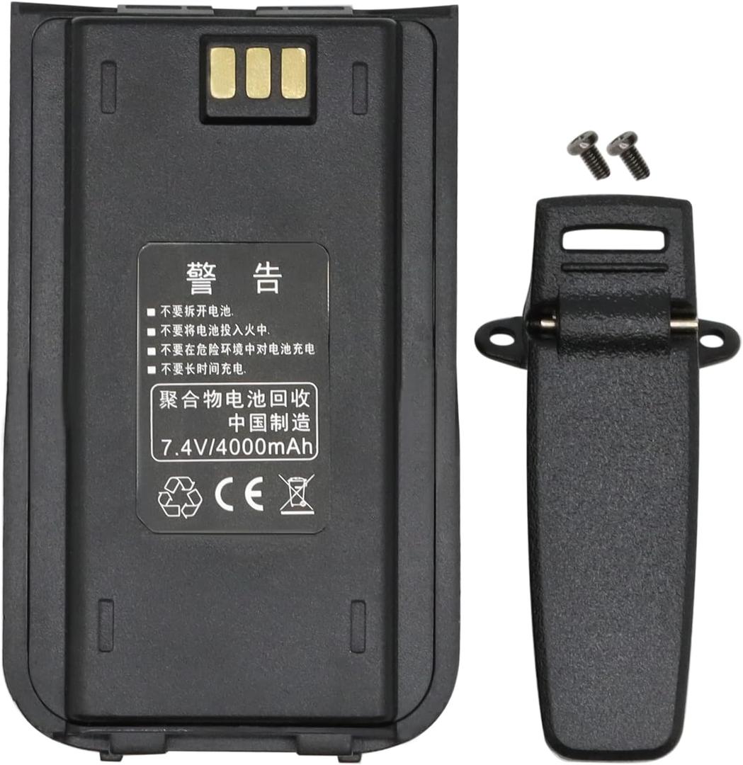 MD380 Battery with USB C Charging 4000mAh [2025 New Version] for TYT Tytera Retevis RT3 RT3S MD-UV380 MD-380U MD-380V MD-380GPS MD-446 Battery and Belt Clip (1)