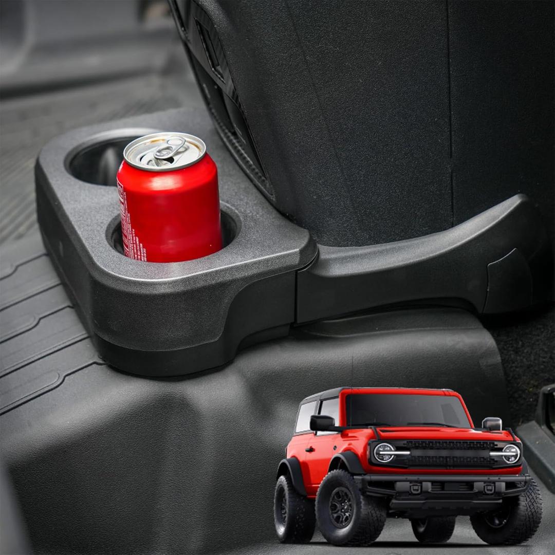ABS for Bronco Dual Cup Holder Removable Rear Seat Cup Holder Fit for 2021 2022 2023 2024 2/4 Door Ford Bronco