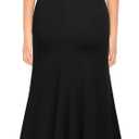 WOOSEA Women's One Shoulder Sleeveless Split Bodycon Mermaid Evening Cocktail Long Dress (Black, XL)