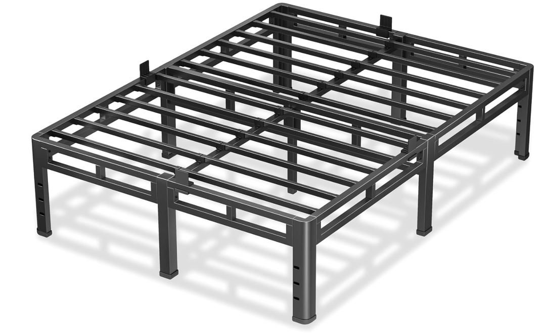 King Size Metal Platform Bed Frame, Heavy Duty Base