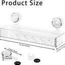 Suction Cup Shower Caddy Large Bathroom Organizer, No Drill Wall Mounted Corner Rack Removable Acrylic Stand for Shower & Kitchen Storage (Transparent)